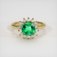 1.52 Ct. Emerald Ring, 18K Yellow Gold 1