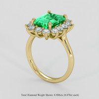 3.47 Ct. Emerald Ring, 18K Yellow Gold 2
