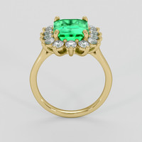 3.47 Ct. Emerald Ring, 18K Yellow Gold 3