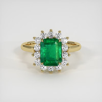 2.08 Ct. Emerald Ring, 18K Yellow Gold 1