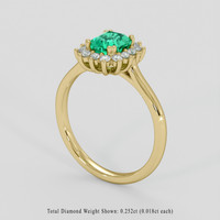 1.00 Ct. Emerald Ring, 18K Yellow Gold 2