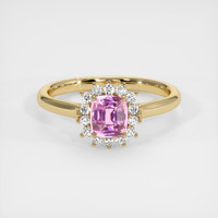 1.11 Ct. Pink Sapphire Ring, 18K Yellow Gold 1