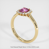 1.11 Ct. Pink Sapphire Ring, 18K Yellow Gold 2