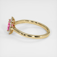 0.66 Ct. Pink Sapphire Ring, 18K Yellow Gold 4