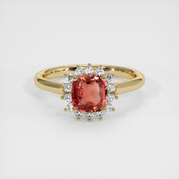1.16 Ct. Padparadscha Sapphire Ring, 18K Yellow Gold 1
