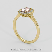 1.19 Ct. Peach Sapphire Ring, 18K Yellow Gold 2