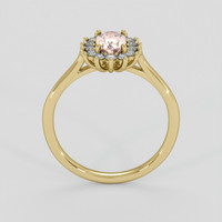 1.19 Ct. Peach Sapphire Ring, 18K Yellow Gold 3