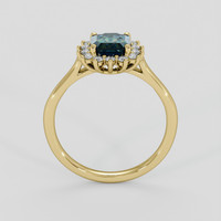 1.07 Ct. Bluish Green Sapphire Ring, 18K Yellow Gold 3