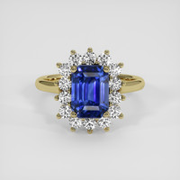 3.68 Ct. Blue Sapphire Ring, 18K Yellow Gold 1