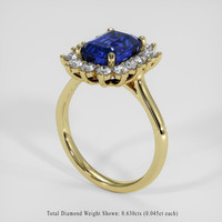3.68 Ct. Blue Sapphire Ring, 18K Yellow Gold 2