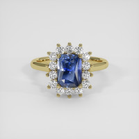 2.63 Ct. Blue Sapphire Ring, 18K Yellow Gold 1