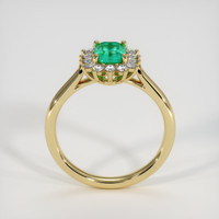 0.67 Ct. Emerald Ring, 18K Yellow Gold 3
