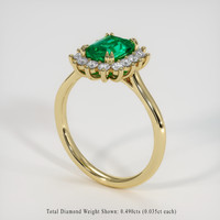 1.49 Ct. Emerald Ring, 18K Yellow Gold 2