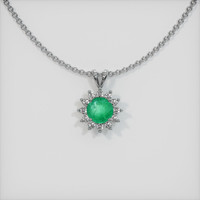0.80 Ct. Emerald Pendant, Platinum 950 1