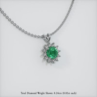 0.80 Ct. Emerald Pendant, Platinum 950 2