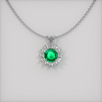 0.93 Ct. Emerald Pendant, Platinum 950 1