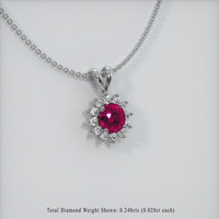 0.61 Ct. Ruby Pendant, Platinum 950 2