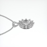 2.91 Ct. White Sapphire Pendant, Platinum 950 3