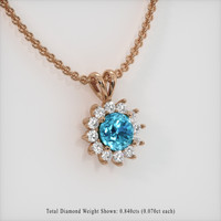 3.38 Ct. Gemstone Pendant, 14K Rose Gold 2