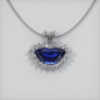 2.51 Ct. Sapphire Pendant, 14K White Gold 1