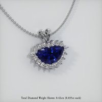 2.51 Ct. Blue Sapphire Pendant, 14K White Gold 2