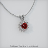 0.62 Ct. Ruby Pendant, 14K White Gold 2