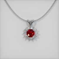 0.71 Ct. Ruby Pendant, 14K White Gold 1