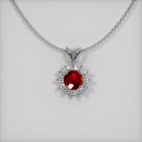 0.61 Ct. Ruby Pendant, 14K White Gold 1