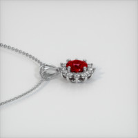 0.64 Ct. Ruby Pendant, 14K White Gold 3