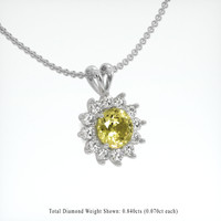 2.43 Ct. Sapphire Pendant, 14K White Gold 2