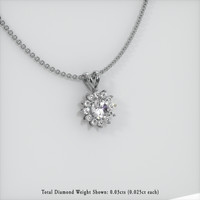 0.84 Ct. Sapphire Pendant, 14K White Gold 2