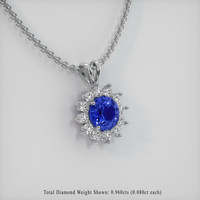 2.65 Ct. Sapphire Pendant, 18K White Gold 2