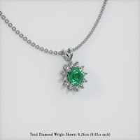 0.80 Ct. Emerald Pendant, 18K White Gold 2