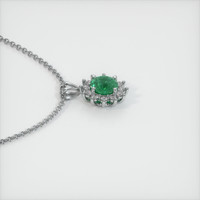 0.80 Ct. Emerald Pendant, 18K White Gold 3