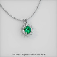 1.12 Ct. Emerald Pendant, 18K White Gold 2