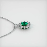 1.12 Ct. Emerald Pendant, 18K White Gold 3