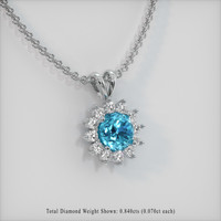 3.38 Ct. Gemstone Pendant, 18K White Gold 2