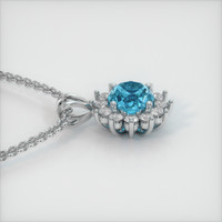 3.38 Ct. Gemstone Pendant, 18K White Gold 3