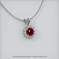 0.73 Ct. Ruby Pendant, 18K White Gold 2