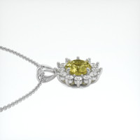 2.43 Ct. Yellow Sapphire Pendant, 18K White Gold 3