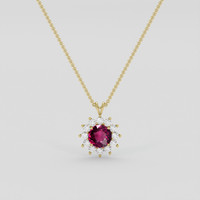 4.78 Ct. Purplish Pink Rhodolite Garnet Pendant, 10K Yellow Gold 1