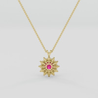 4.78 Ct. Purplish Pink Rhodolite Garnet Pendant, 10K Yellow Gold 4