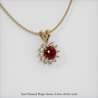 0.62 Ct. Ruby Pendant, 14K Yellow Gold 2