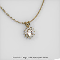 0.84 Ct. Sapphire Pendant, 14K Yellow Gold 2