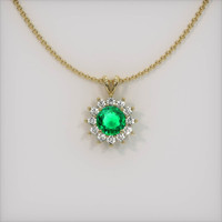 0.93 Ct. Emerald Pendant, 18K Yellow Gold 1
