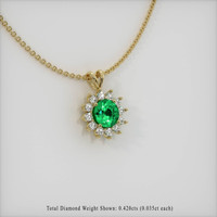 0.93 Ct. Emerald Pendant, 18K Yellow Gold 2
