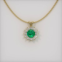 1.12 Ct. Emerald  Pendant - 18K Yellow Gold