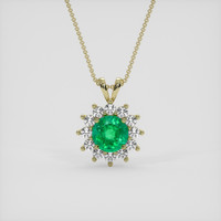 1.97 Ct. Emerald Pendant, 18K Yellow Gold 1