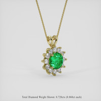 1.97 Ct. Emerald Pendant, 18K Yellow Gold 2