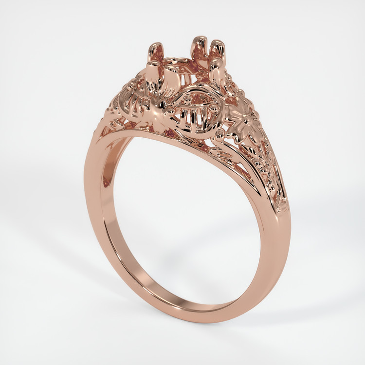 14K Rose Gold Antique Style Ring Setting
